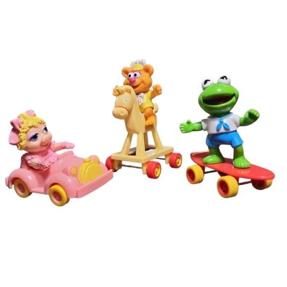 Muppet Babies 1986 McDonald's Happy Meal Toy Lot of 3 Miss Piggy Kermit Fozzie - Picture 2 of 11